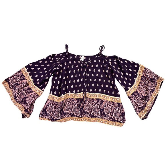 Live 4 Truth Tops - Live 4 Truth Shirt‎ Women's Large Paisley Cold Shoulder Bell Sleeve Peasant Top